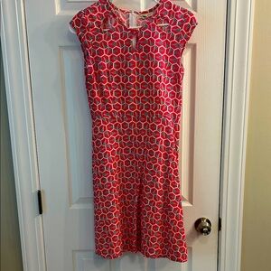 Malta Traders Vibrant Red and White Patterned Mini Dress